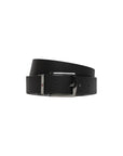 Tommy Hilfiger Logo Genuine Leather Square Buckle Black Belt