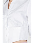 Guess Minimalist Cropped White Shirt - Cotton 