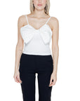 Only Big Bow Front Black Crop Cotton Singlet Top - 2 Shades