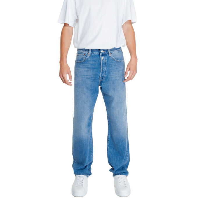 Replay Logo Regular Fit Baggy Jeans Light Wash