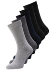 Jack & Jones Minimalist Cotton-Blend Multicolor Midi Quarter Socks - 5 Pack