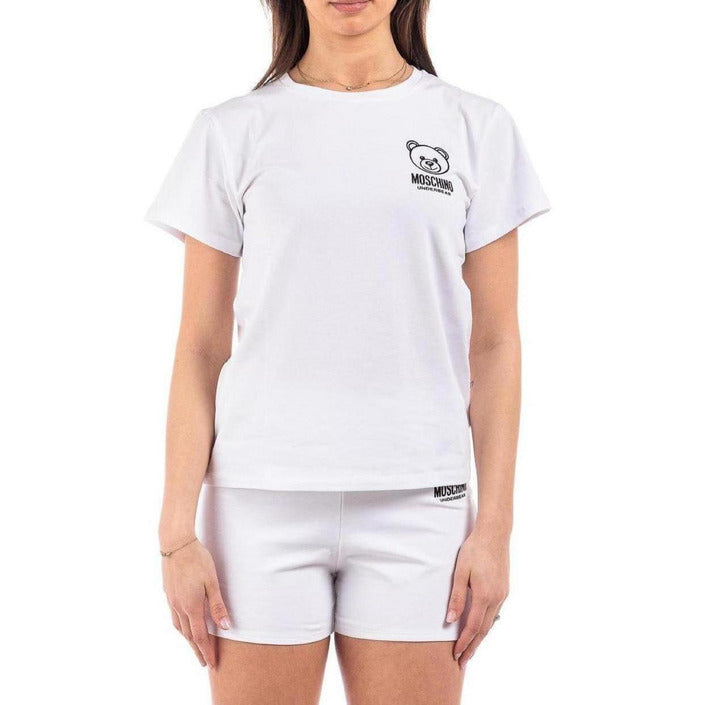 Moschino Logo Cotton-Blend Sleepwear & Loungewear T-Shirt - white