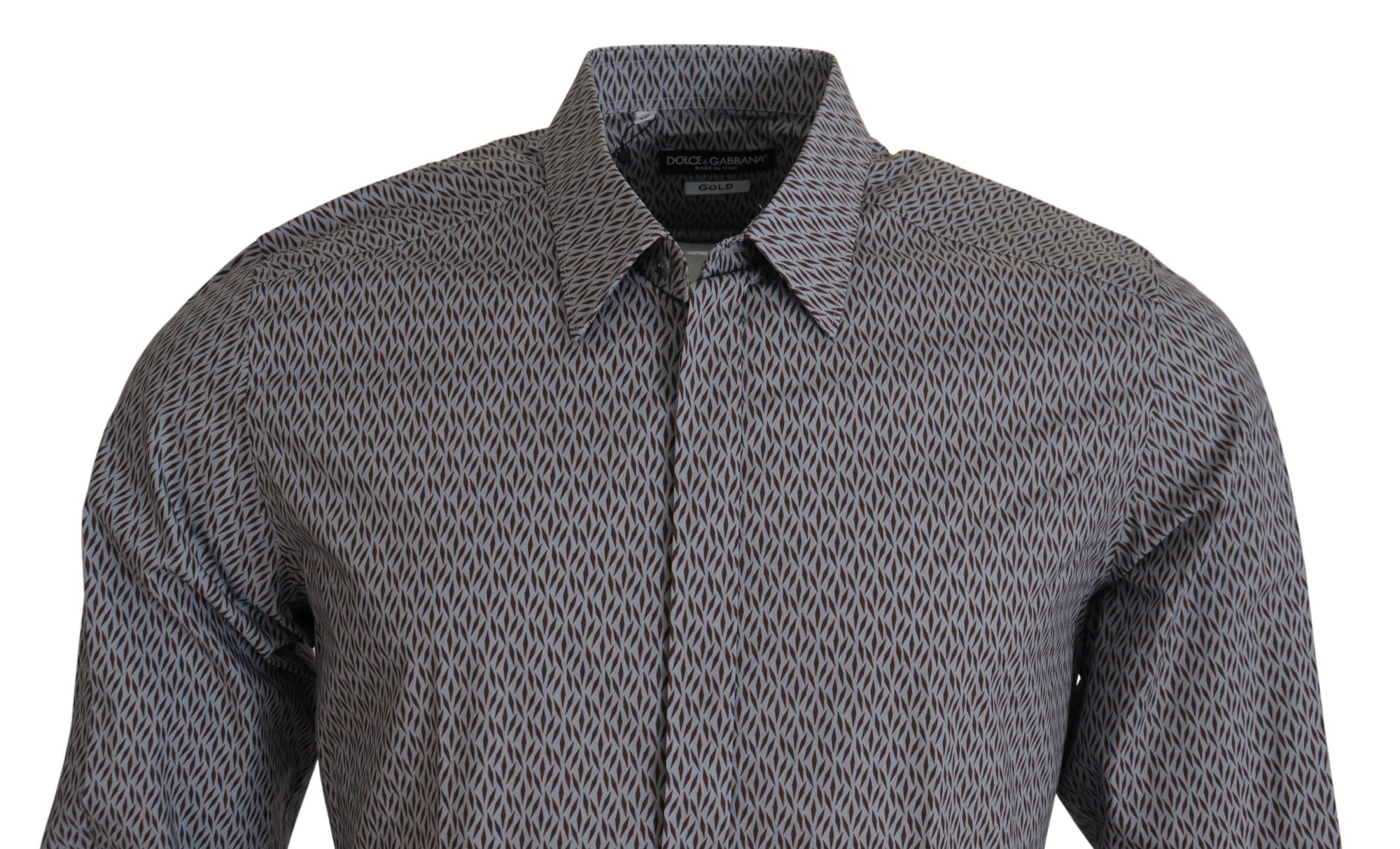 Dolce & Gabbana Gray/Grey Geometric Collar Shirt