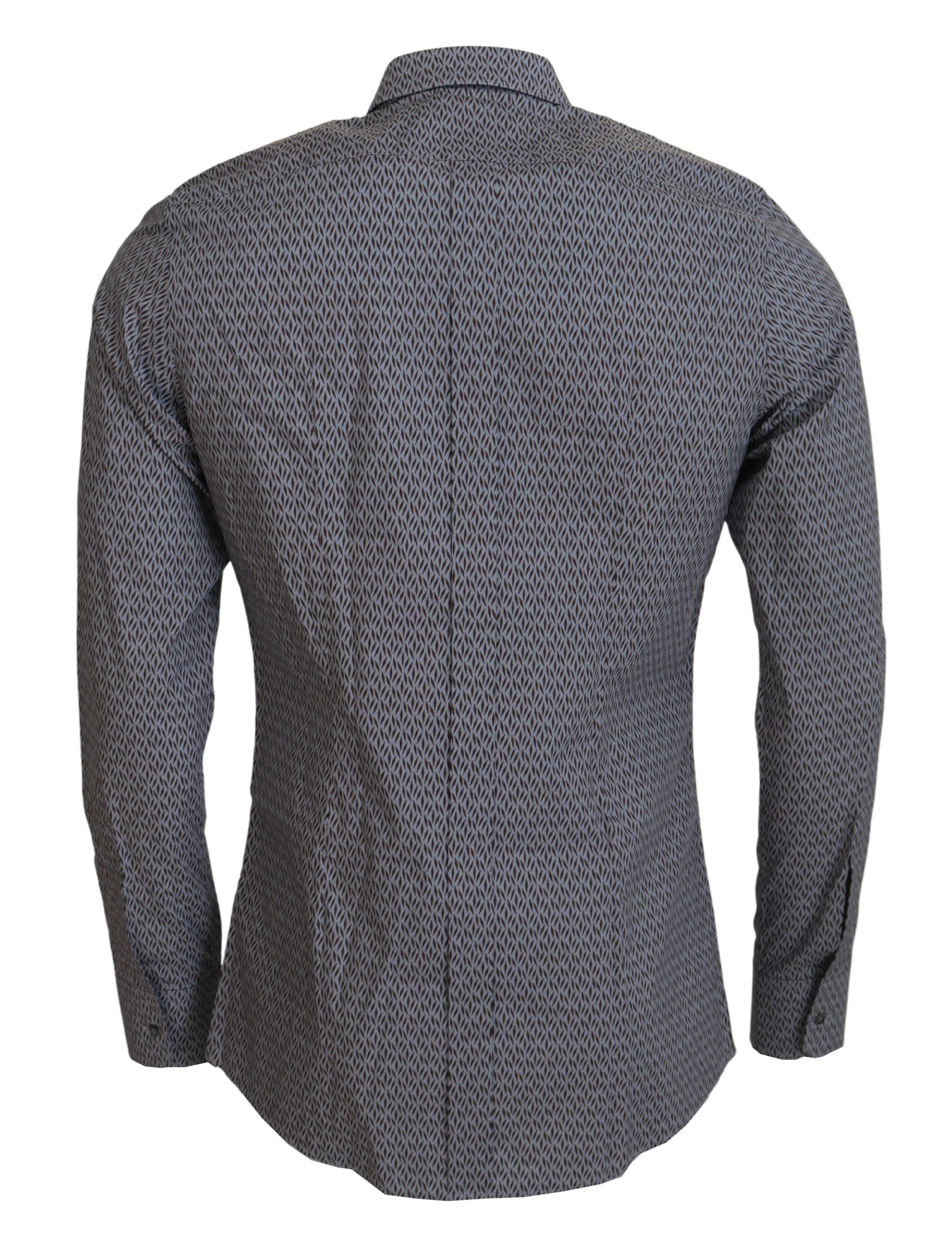 Dolce & Gabbana Gray/Grey Geometric Collar Shirt