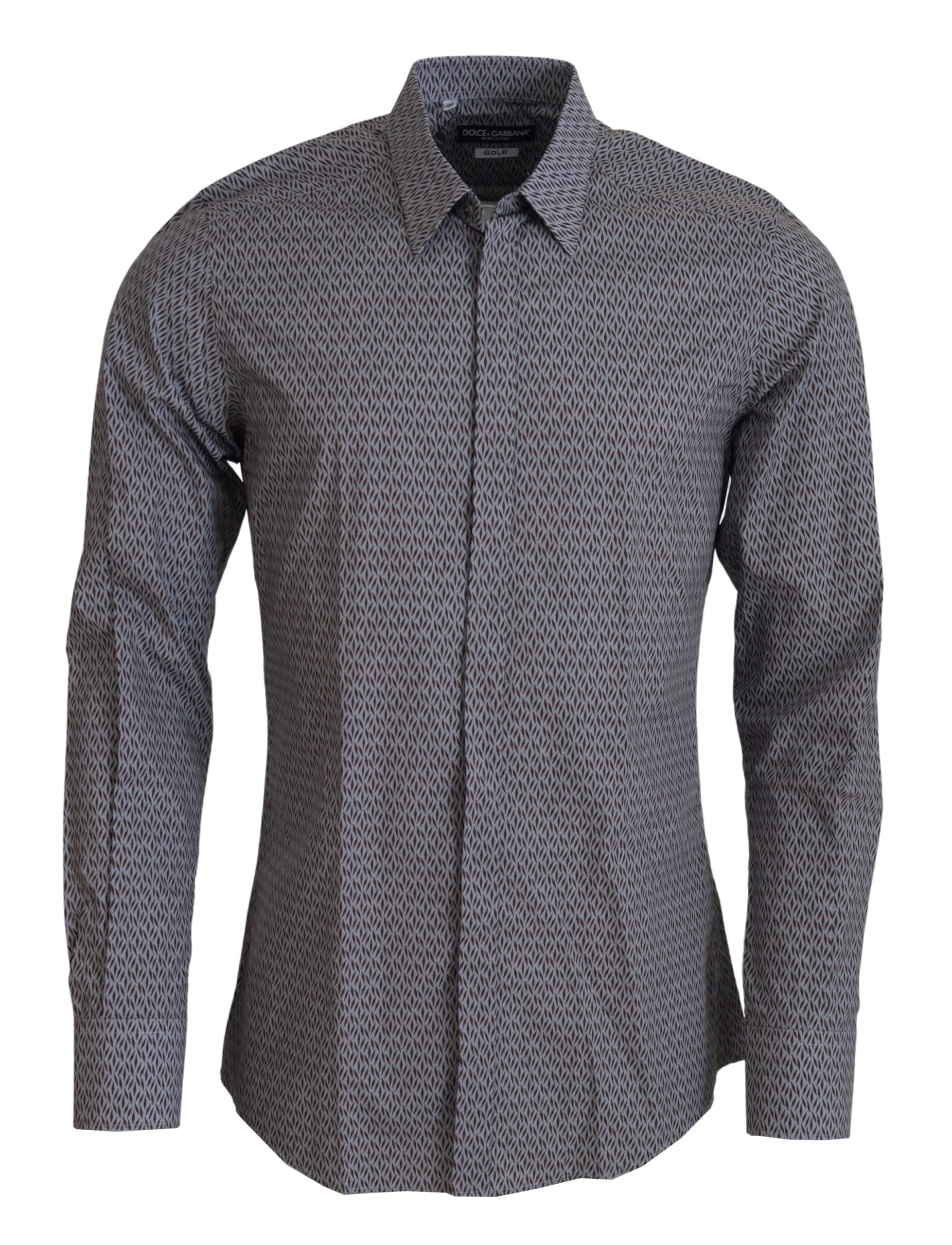 Dolce & Gabbana Gray/Grey Geometric Collar Shirt
