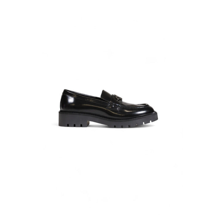 Calvin Klein Logo All Black Genuine Leather Loafer