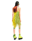 Aniye Colorblock Frilly V-Neckline Mini Glam Dress
