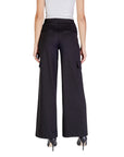 Ichi Minimalist Wide Leg Black Cargo Pocket Pants