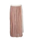 Semicouture Nude Silk-Blend Minimalist Midi Skirt