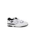 New Balance Logo Leather Low Top Lace-Up Sneakers - black and white