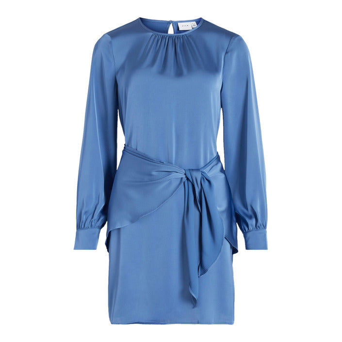 Vila Clothes Blue Long Sleeve Winter Mini Dress