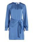 Vila Clothes Blue Long Sleeve Winter Mini Dress