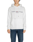 Tommy Hilfiger Jeans Logo White Cotton-Blend Hooded Pullover