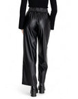 JDY Vegan Leather Black High Waisted Wide Leg Pants 