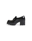 Calvin Klein Logo Genuine Leather All Black Block Heel Moccasin