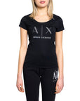 Armani Exchange Logo Pure Cotton T-Shirt - black