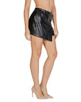 Only Leather Look Asymmetrical Mini Skirt