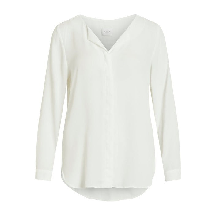 Vila Clothes White V-Neck Shirt