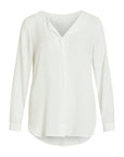 Vila Clothes White V-Neck Shirt