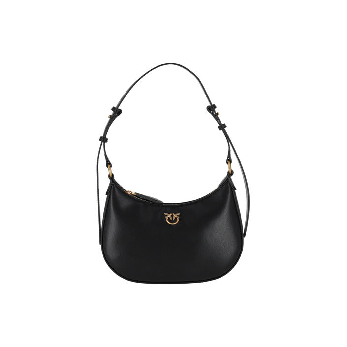 Pinko Logo Genuine Leather Crescent Shoulder Bag