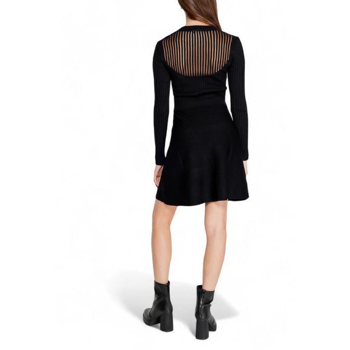 Morgan De Toi Long Sleeve Black A-Line Winter Mini Dress