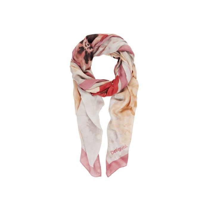 Desigual Logo & Painted Florals Scarf