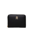 Tommy Hilfiger Logo Black Vegan Leather Zip Clutch Purse