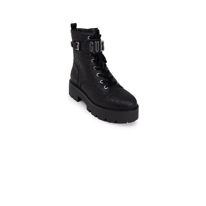 Guess Logo Monogram Vegan Leather Buckle & Lace-Up Boots