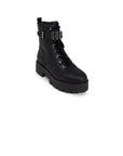 Guess Logo Monogram Vegan Leather Buckle & Lace-Up Boots