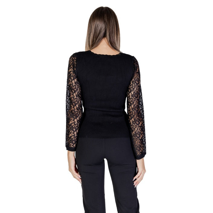 Morgan De Toi Black Lace Long Sleeve Top