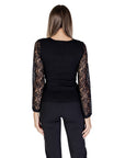 Morgan De Toi Black Lace Long Sleeve Top