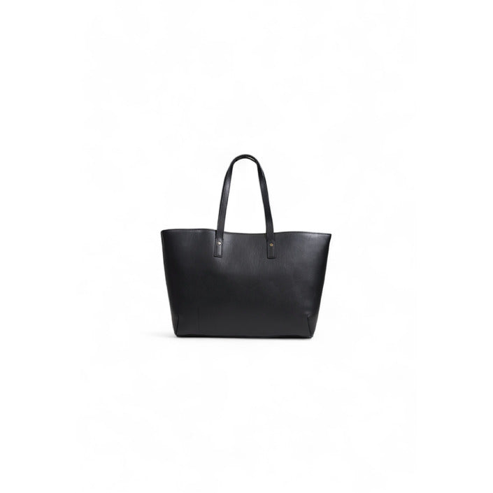 Tommy Hilfiger Logo Black Vegan Leather Tote Bag