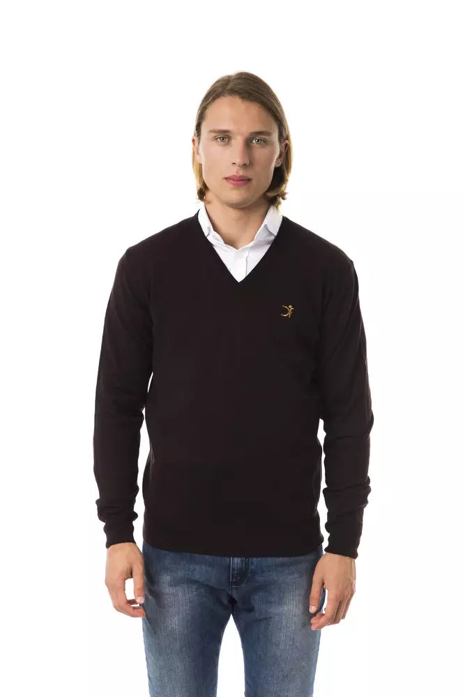 Uominitaliani Merino Wool Sweater - Deep Brown