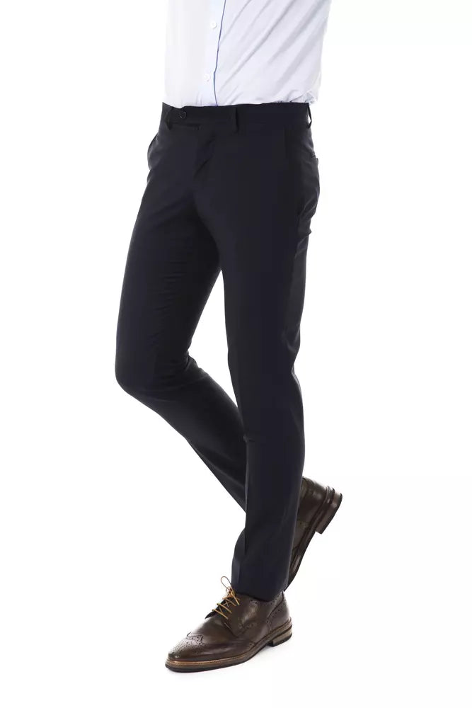 Uominitaliani Wool Suit Pants Super Slim Fit - Charcoal