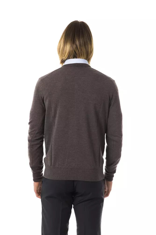 Uominitaliani Merino Wool Sweater - Gray/Grey