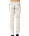 Uominitaliani Cotton Slim Fit Chino Pants - Light Gray/Grey