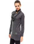 Montana Blu Cowl Neck Wool Sweater - Gray/Grey - Made In Italy