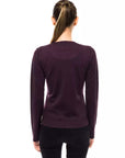 Montana Blu V-Neck Wool Sweater - Deep Purple - Made In Italy
