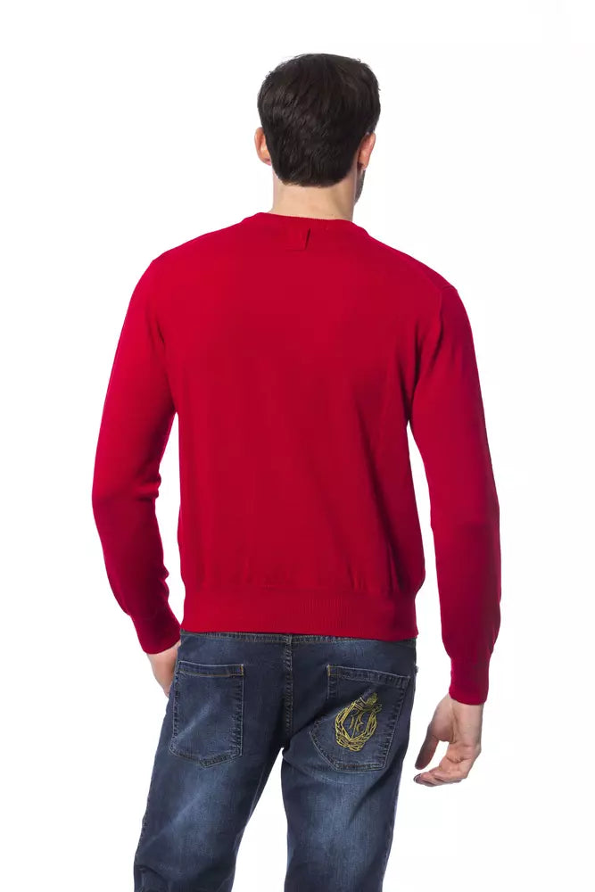Billionaire Italian Couture Merino Wool Crewneck Sweater - Red