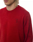Billionaire Italian Couture Merino Wool Crewneck Sweater - Red