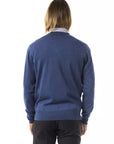 Uominitaliani Merino Wool V-Neck Sweater - Cool Blue