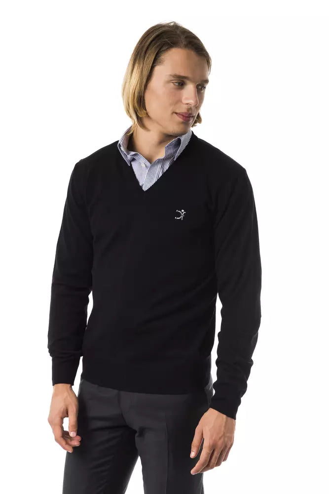 Uominitaliani Merino Wool Sweater - Black