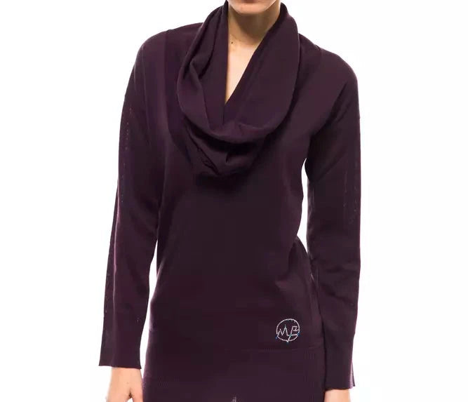 Montana Blu Cowl Neck Wool Sweater - Deepest Purple
