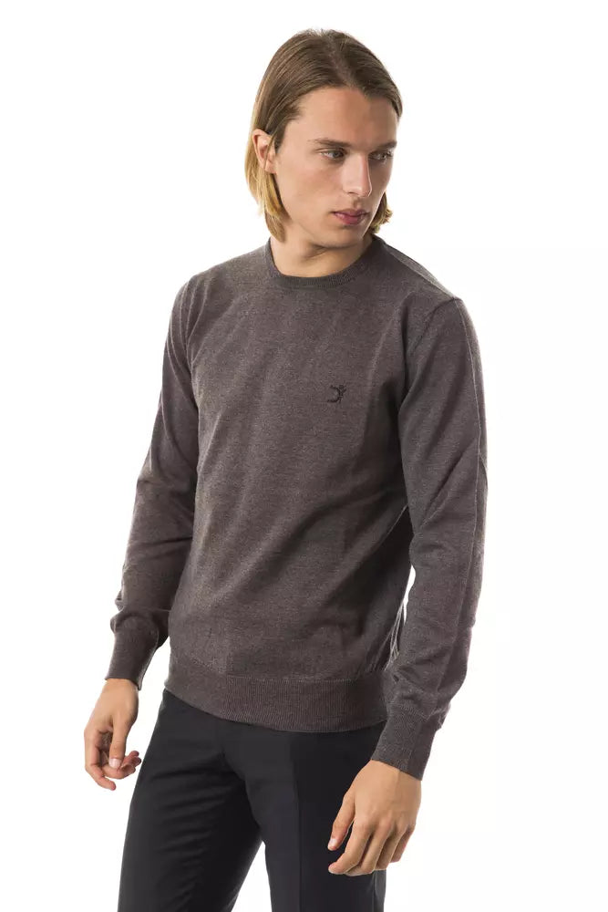 Uominitaliani Merino Wool Crewneck Sweater - Gray/Grey