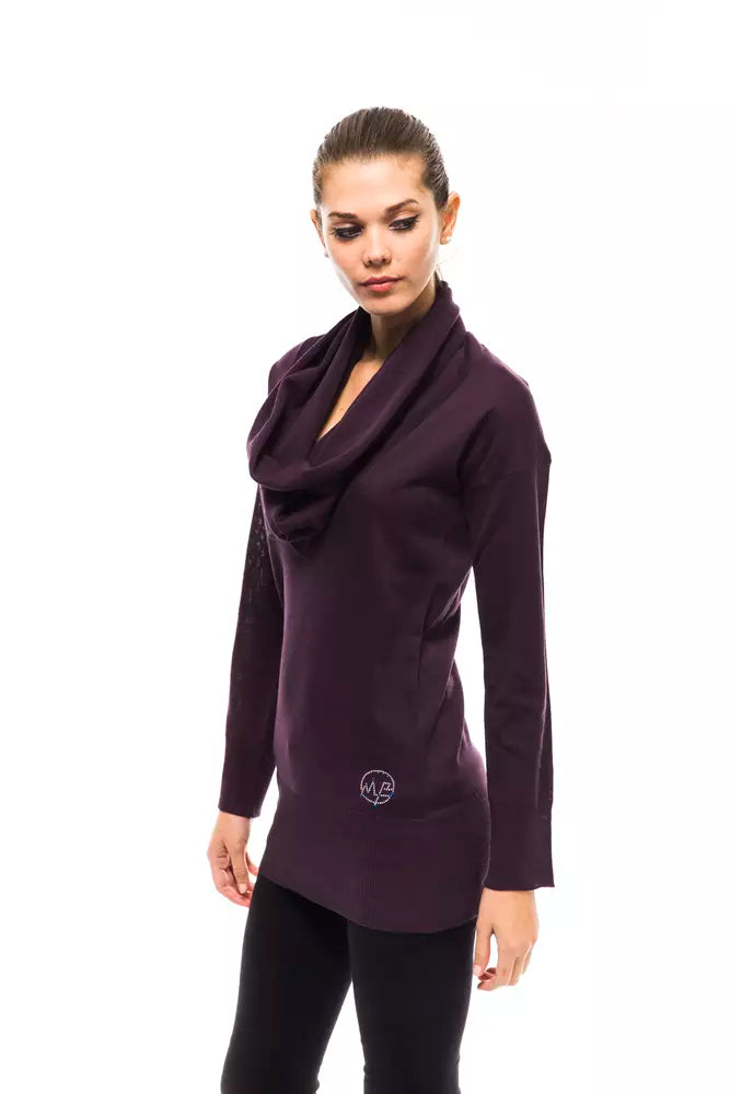 Montana Blu Cowl Neck Wool Sweater - Deepest Purple