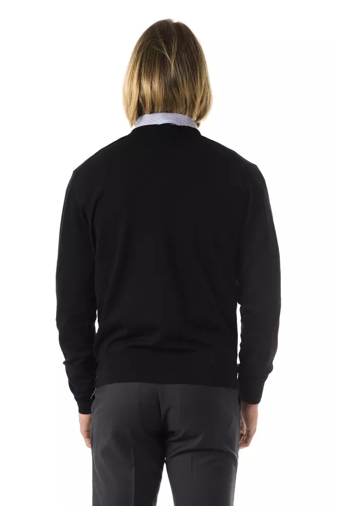 Uominitaliani Merino Wool Sweater - Black