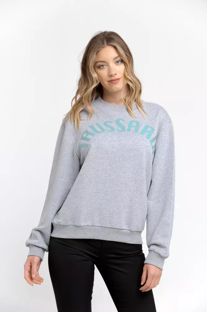 Trussardi Cotton Sweatshirt - Marle Gray/Grey - Made In Italy