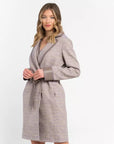 Trussardi Waist Belt Long Coat - Taupe