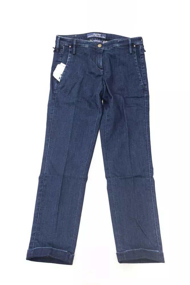 Jacob Cohen Folded Hem Chino-Jeans - Indigo Blue