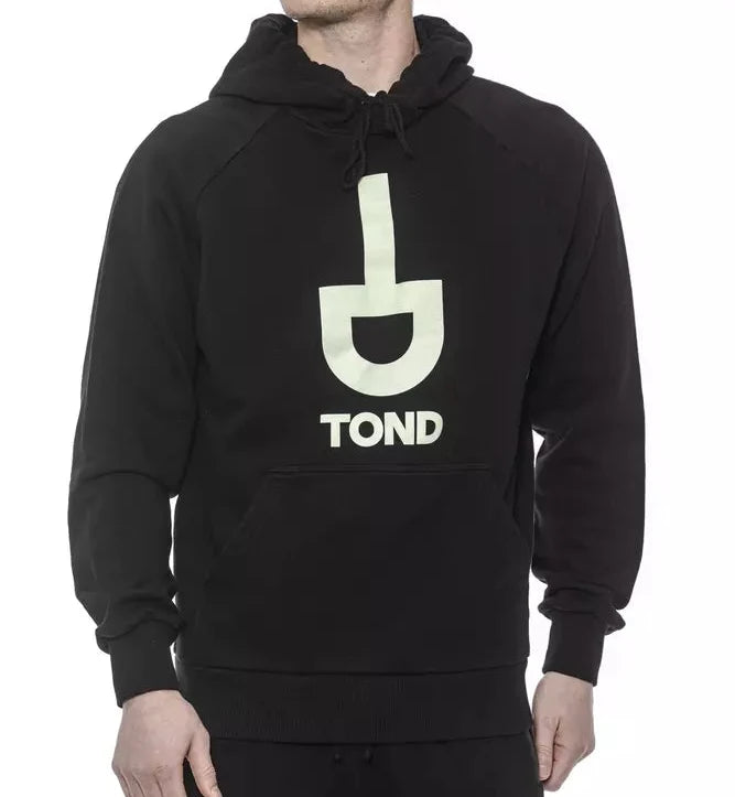 Tond Logo Cotton Hoodie - Made In Italy - Black